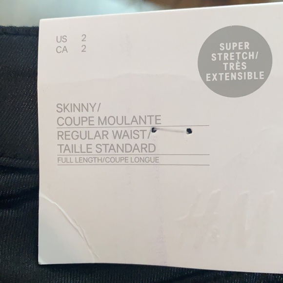 H&M skinny coupe moulante regular waist super stretch jeans size 2 - Picture 4 of 5